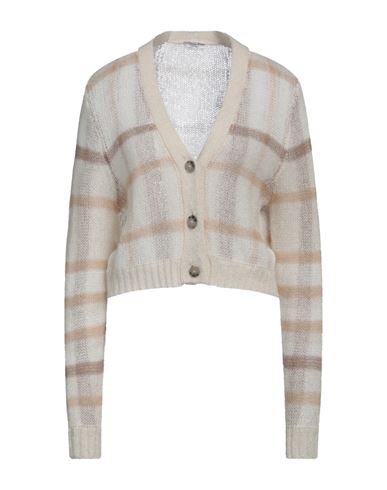 Peserico Woman Cardigan Beige Size 12 Baby alpaca wool, Polyamide, Virgin Wool, Polyester