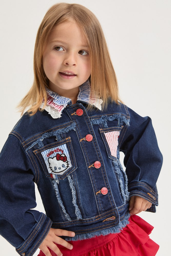 X Hello Kitty patchwork denim jacket