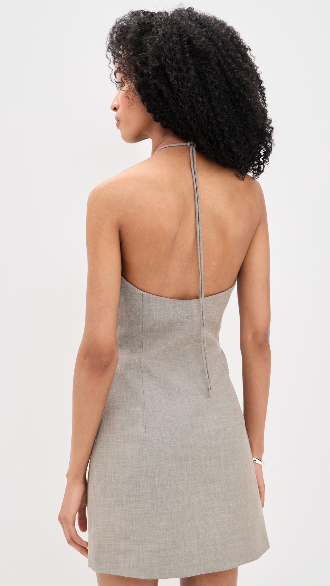 Solene Halter Mini Dress Grey Marle
