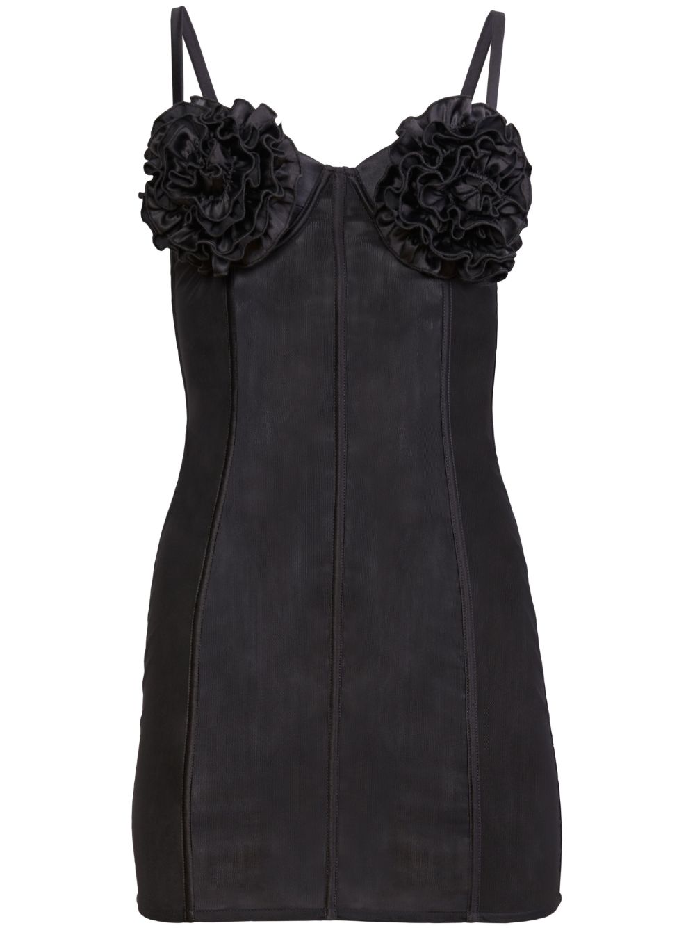 Rose Cup stretch-silk minidress - Black