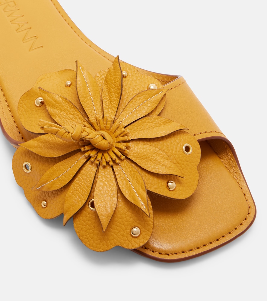 Brightside floral-appliqué leather sandals