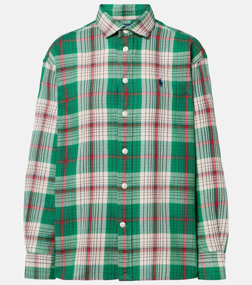 Plaid cotton twill shirt