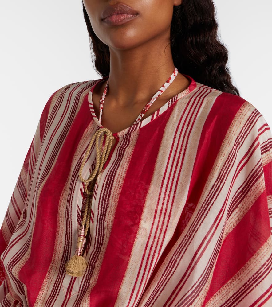 Printed cotton and silk kaftan