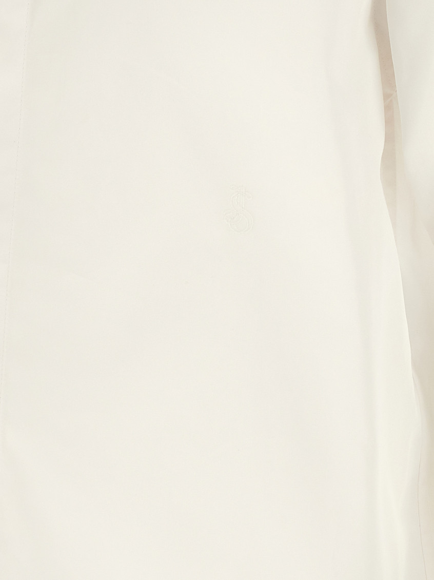 Logo Embroidery Shirt Shirt And Blouse White