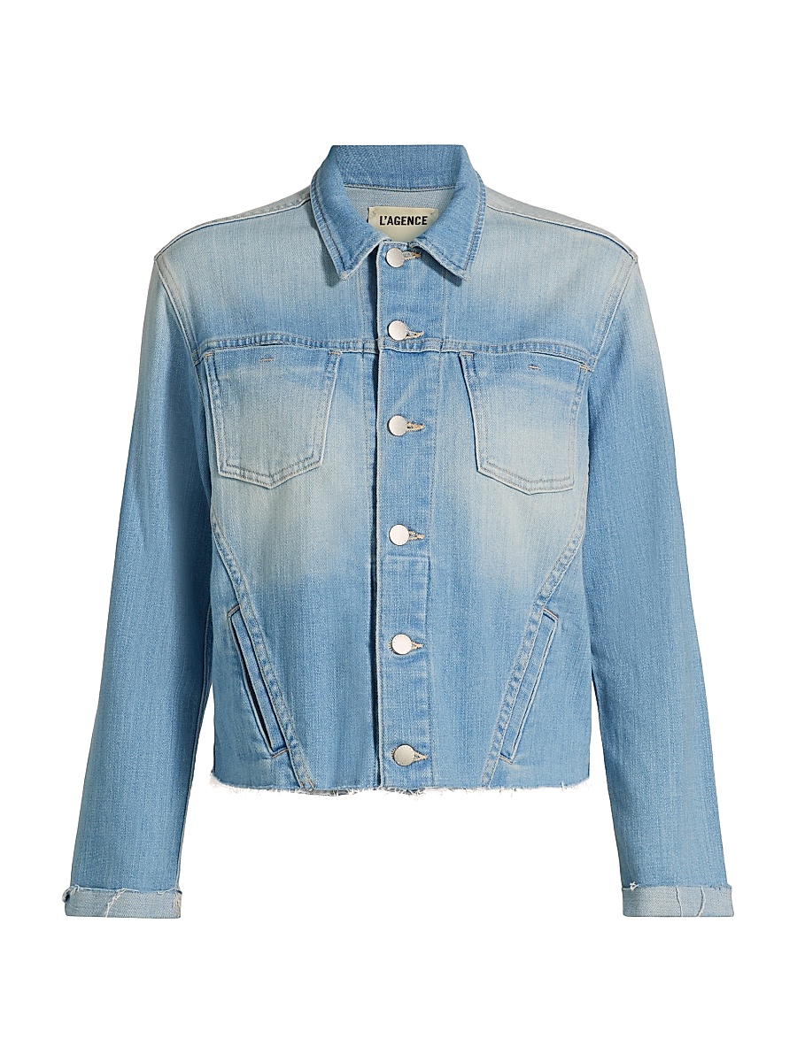 Women's Janelle Slim-Fit Raw-Edge Denim Jacket - Essex
