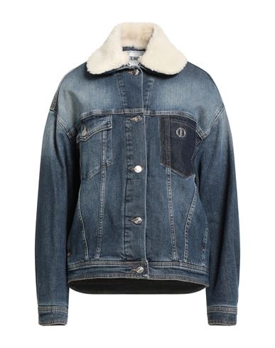 Woman Denim outerwear Blue Size 2 Cotton, Elastane, Polyester, Acrylic