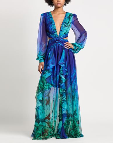 Woman Maxi dress Blue Size 0 Polyester