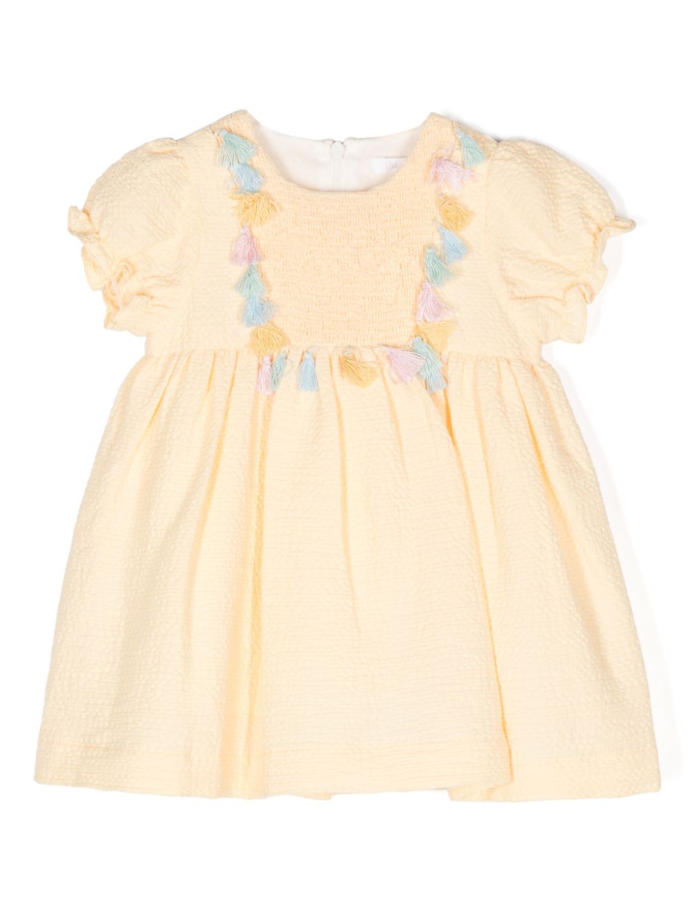 Seersucker cotton dress - Yellow