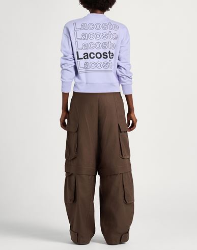 Lacoste L!ve Woman Sweatshirt Lilac Size 2 Cotton