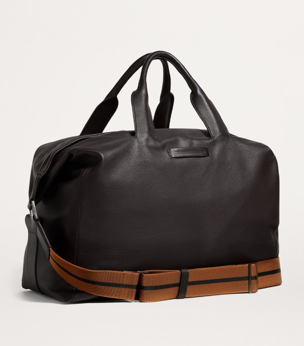 Cotton Leather-Trim Raglan Holdall