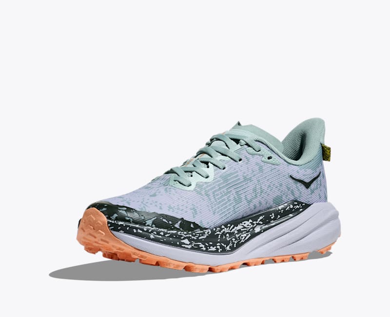 HOKA Women's Speedgoat 6 GTX Shoes in Jade/Ash Grey