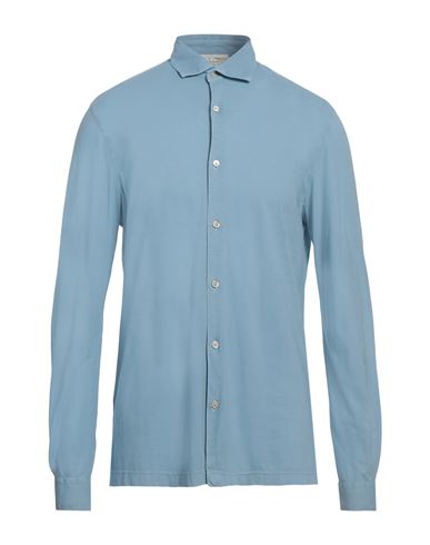 Filippo De Laurentiis Man Shirt Azure Size 42 Cotton