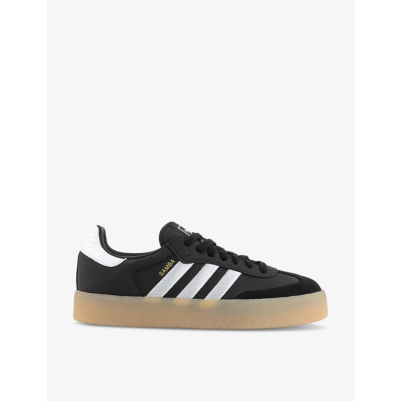 Womens Black Black White Sambae Leather Low-top Trainers 3.5