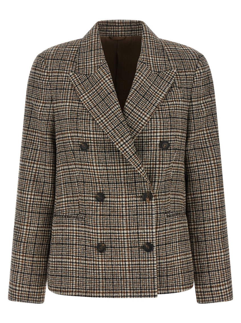 Alpaca And Wool Prince Of Wales Blazer With Monili