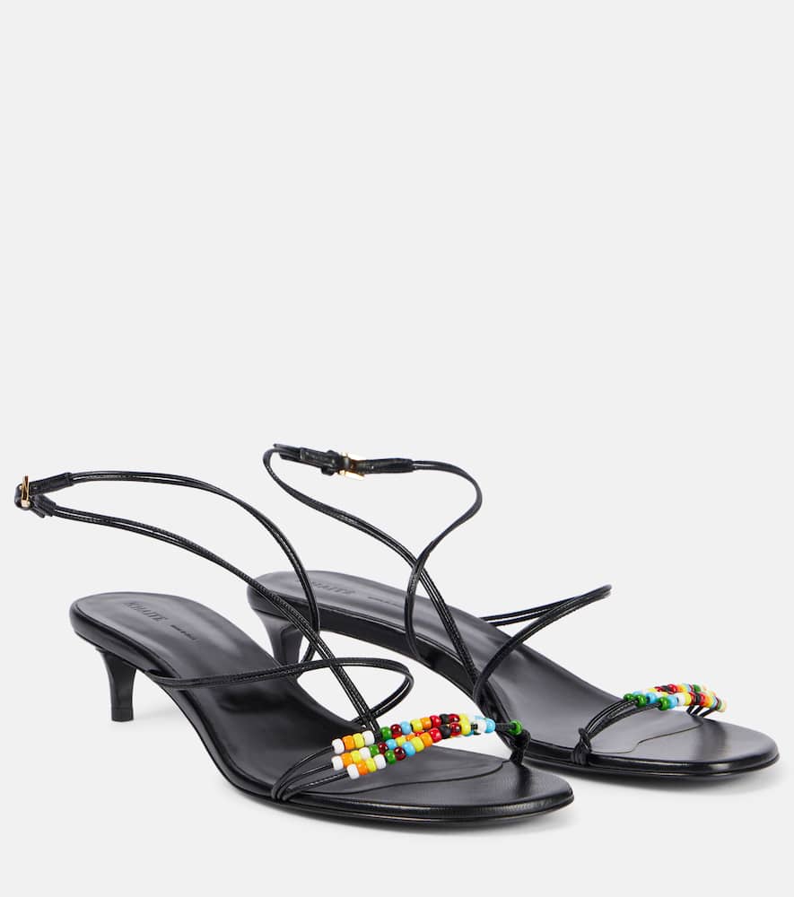Khaite Loop 35 beaded leather sandals