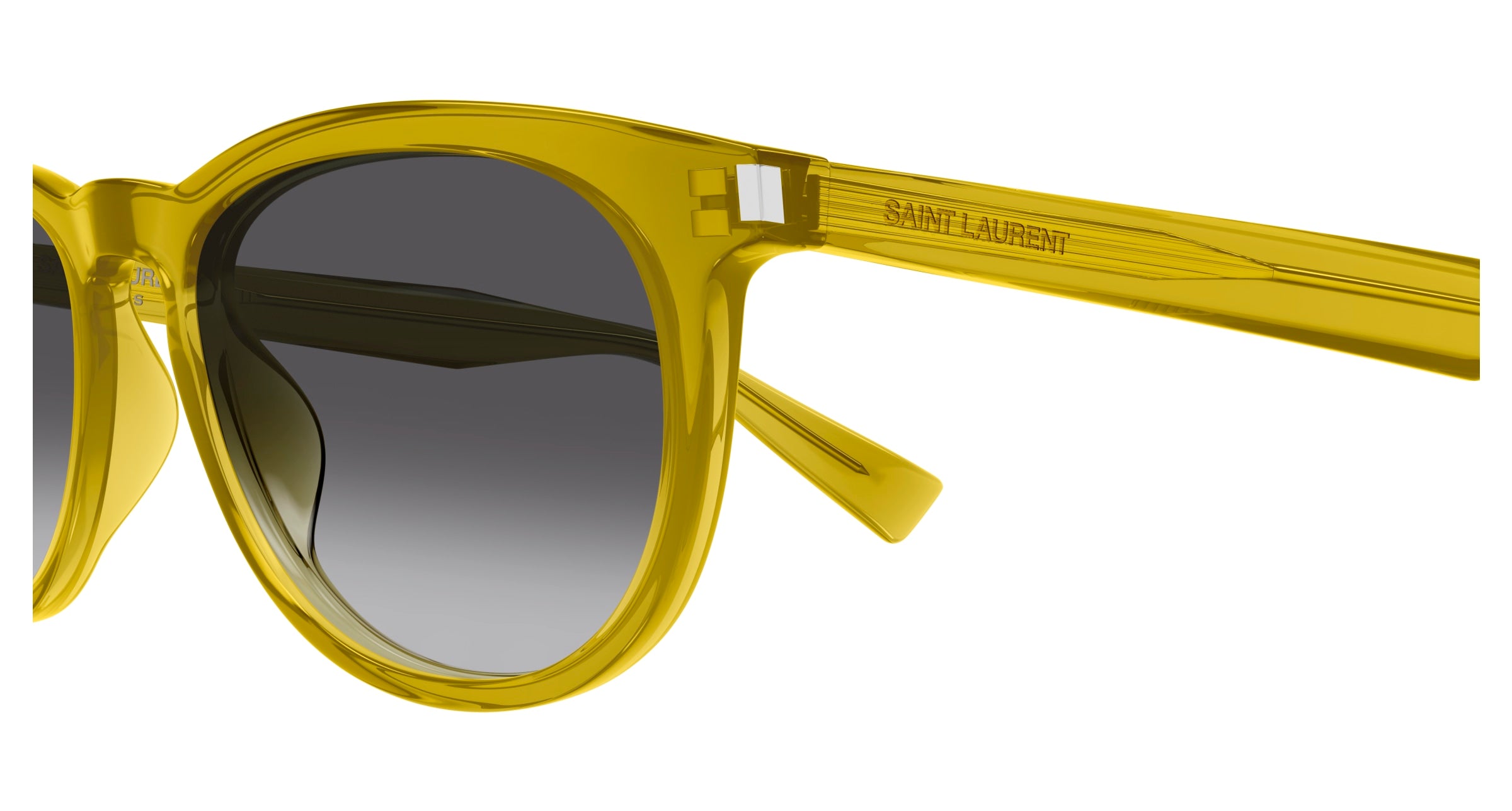 SAINT LAURENT Woman SAINT LAURENT SL 797 005 Sunglasses Acetate Yellow Smoke Round