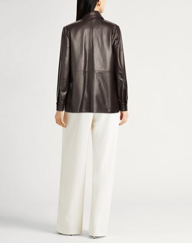 Woman Shirt Dark brown Size 12 Ovine leather
