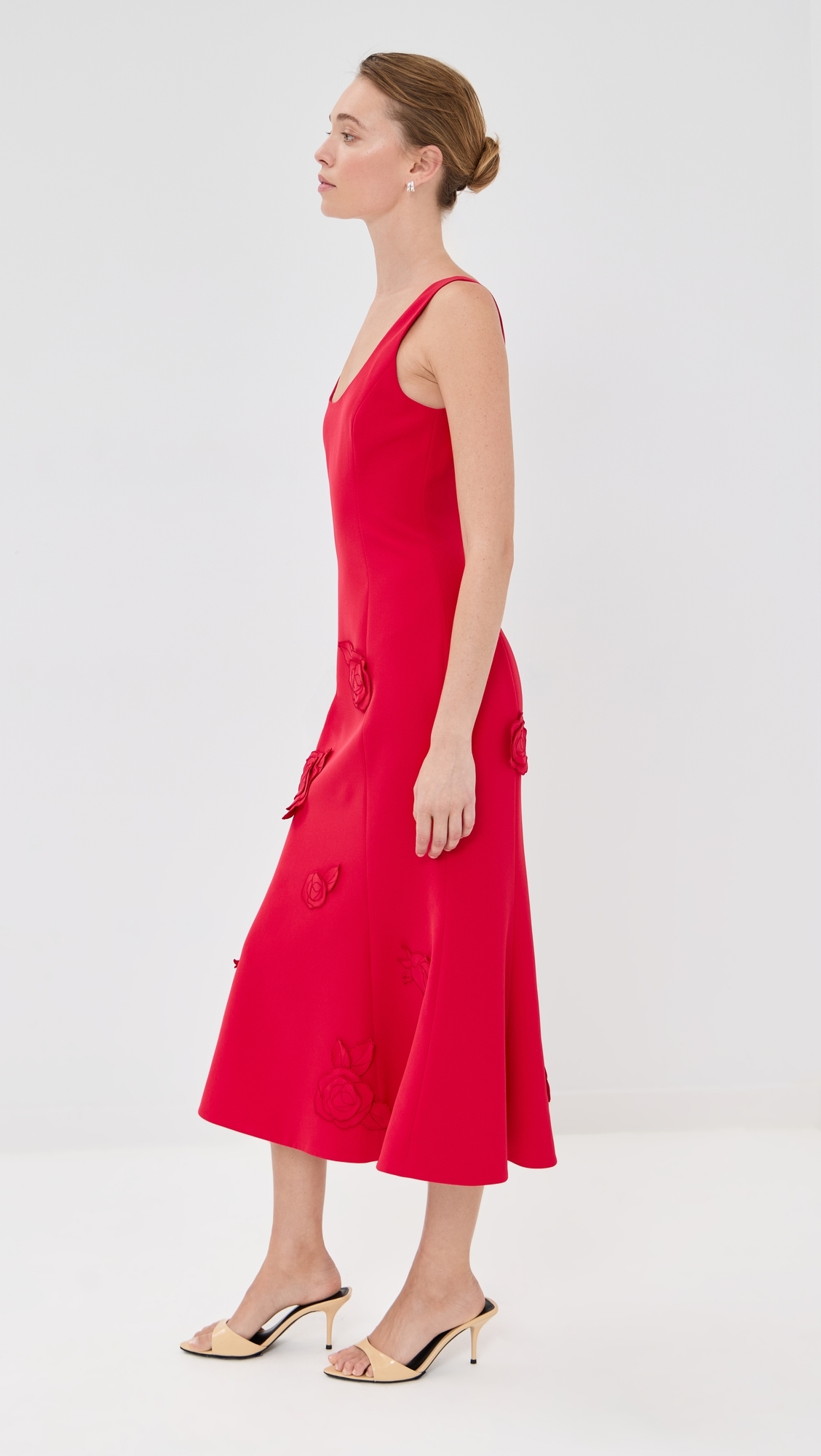 Emily Applique Midi Dress Scarlet