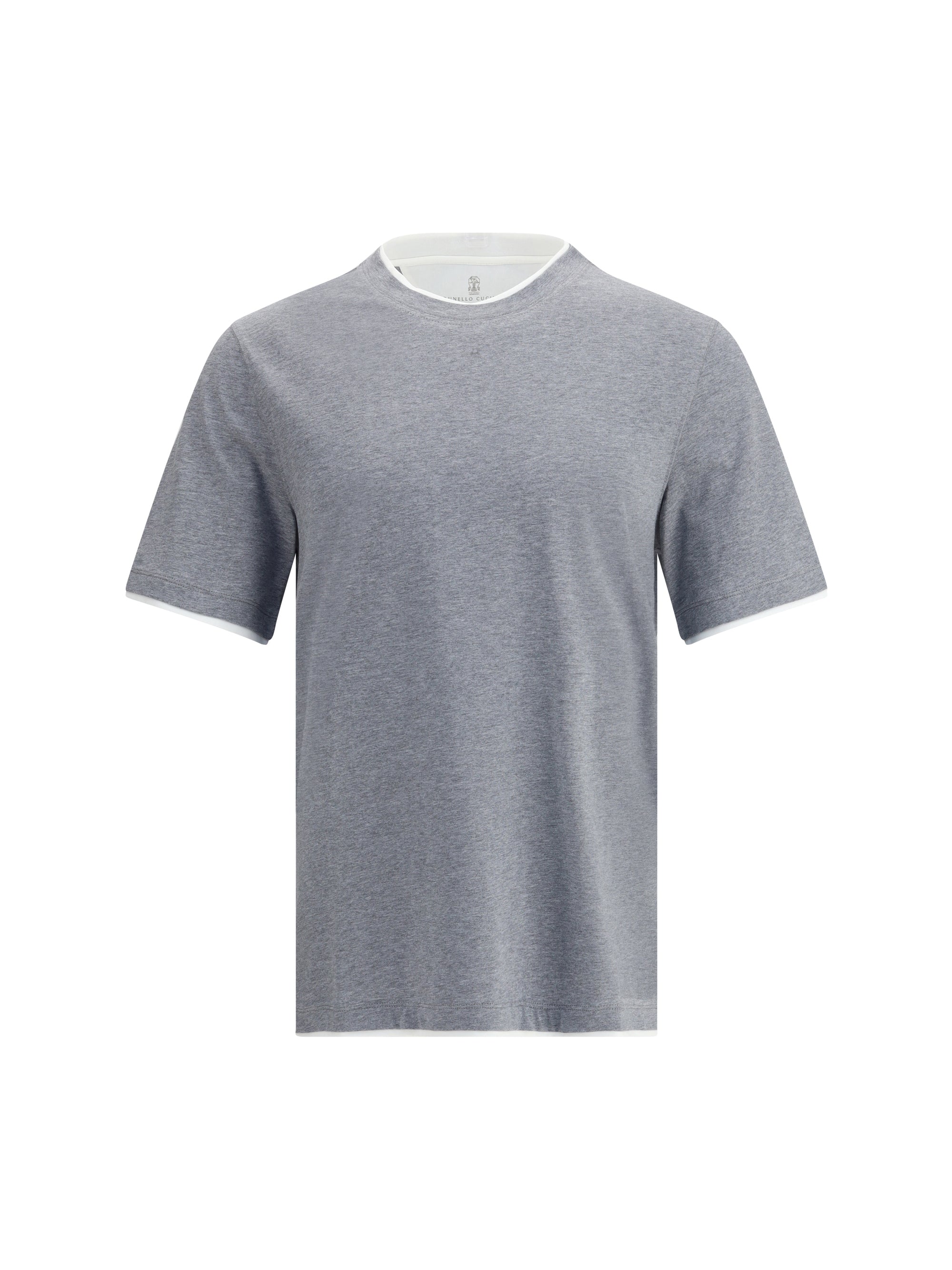 Two-Tone Cotton T-Shirt — Gray