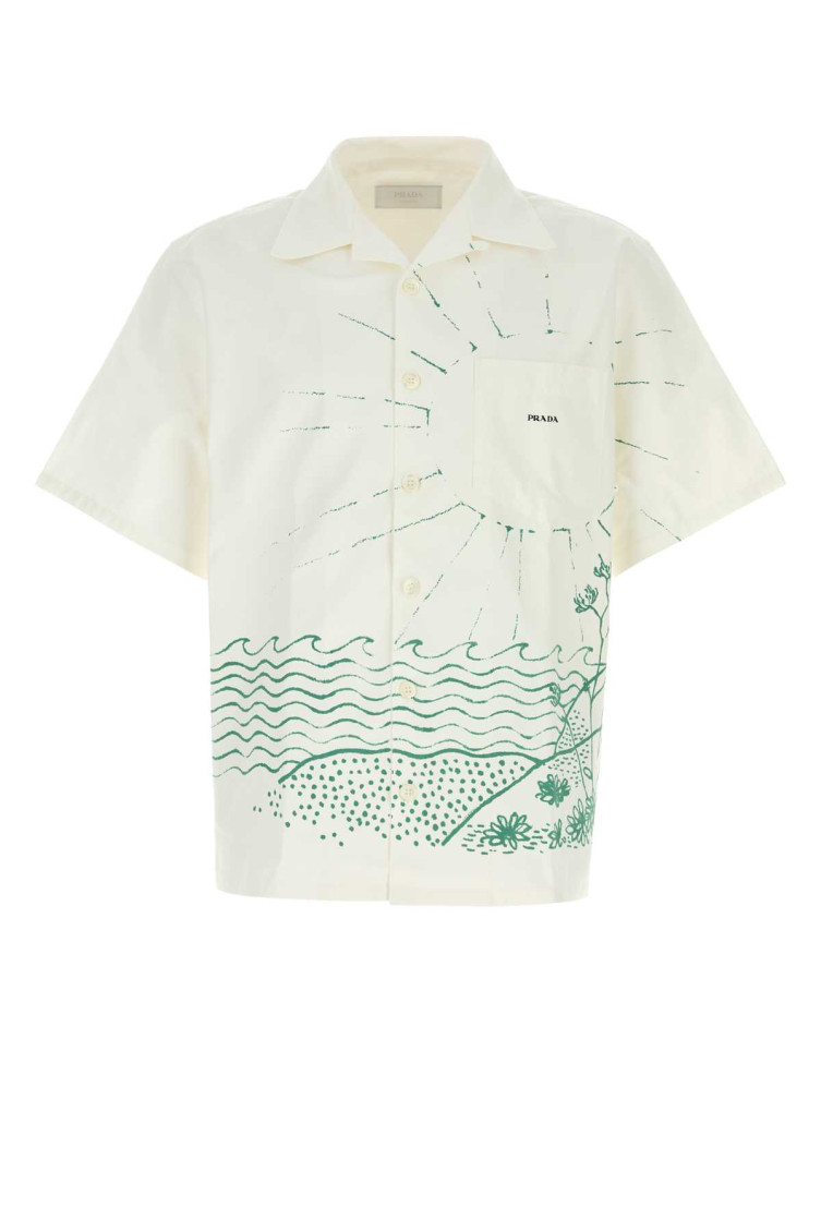 Wave-print Oversized Shirt
