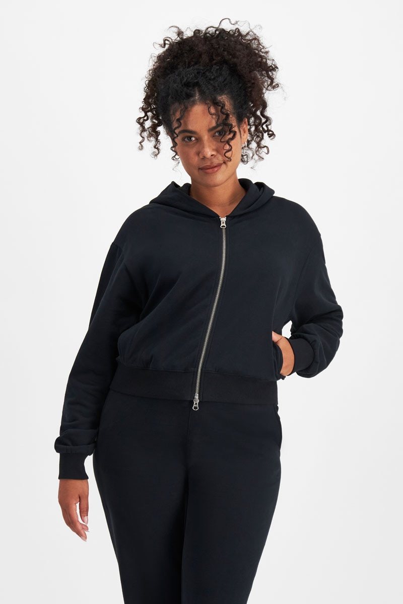 Women's Move Double Zip Hoodie in Nu Black