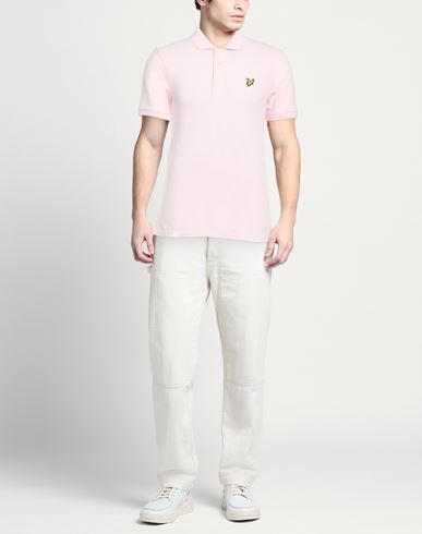 Man Polo shirt Pink Size S Cotton, Elastane