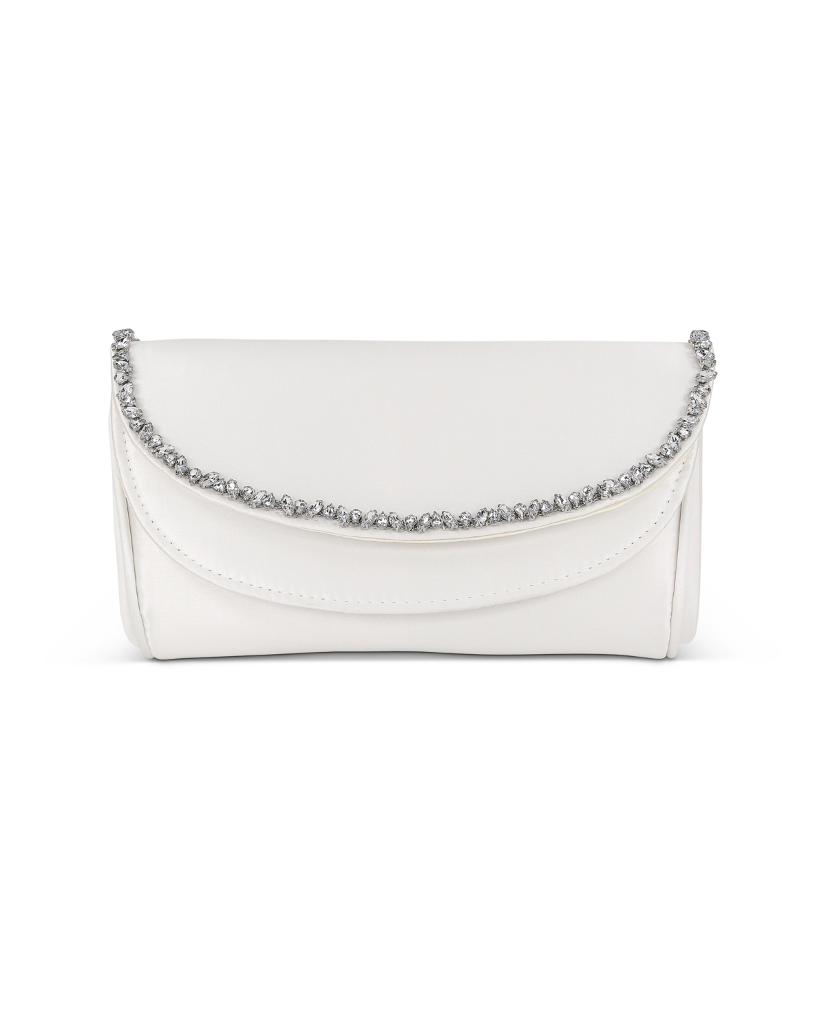 Woman's Talia Double Flap Clutch with Crystal Necklace - Black