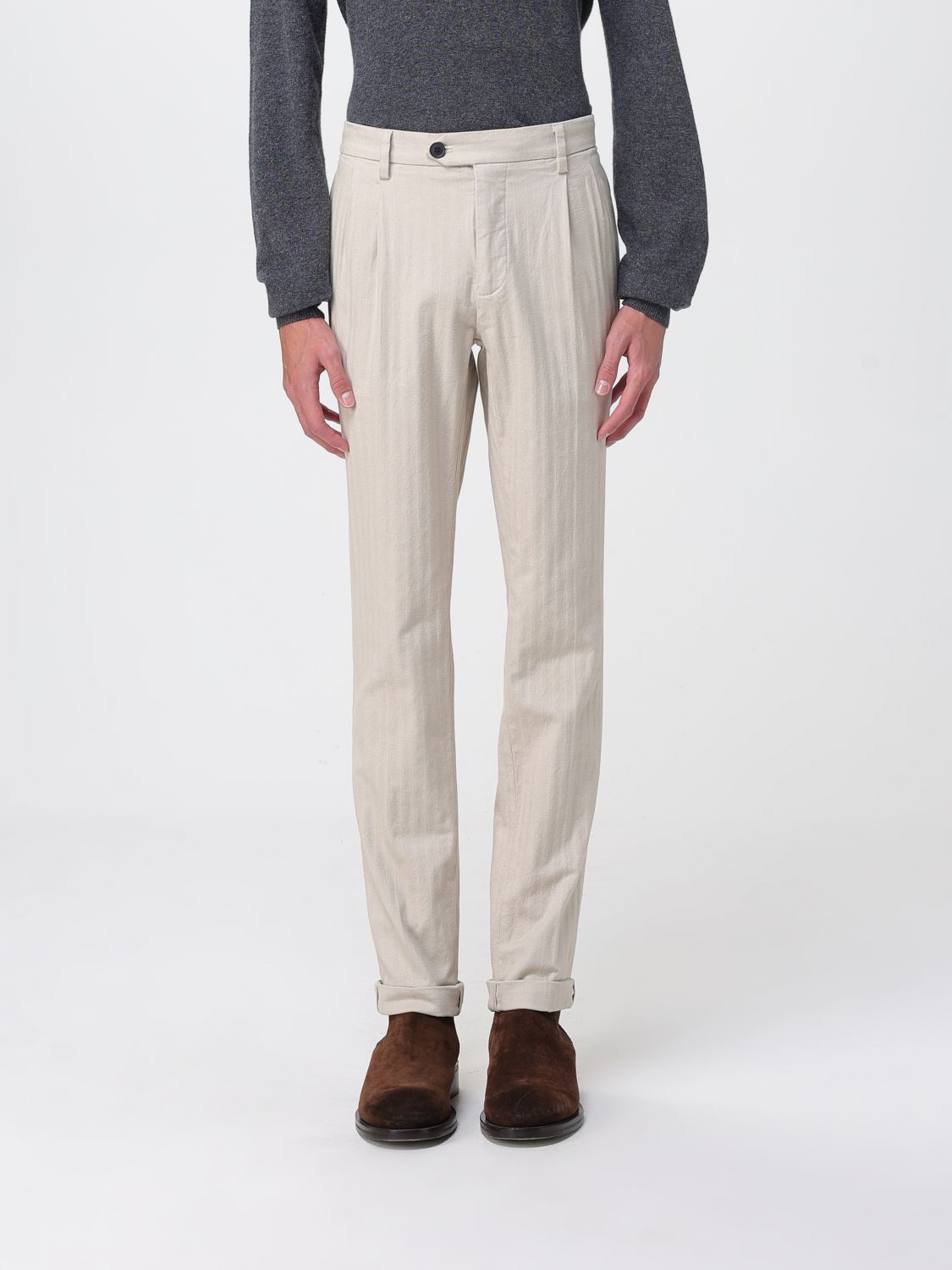 Pants Men color Yellow Cream