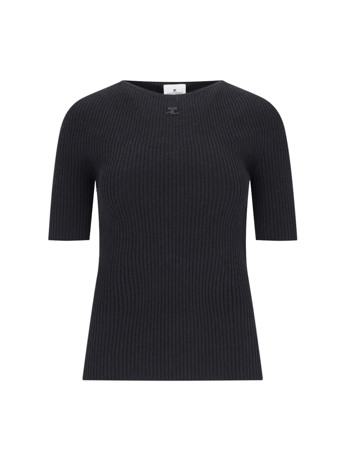 Courrèges Cotton & Merino Wool Crewneck Sweater