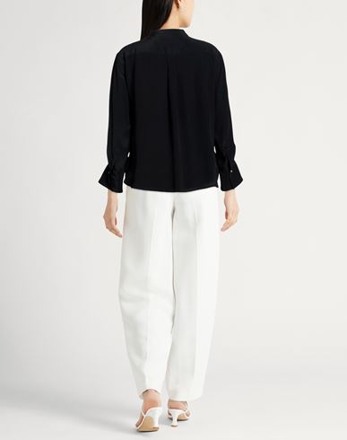 Woman Shirt Black Size 10 Acetate, Silk