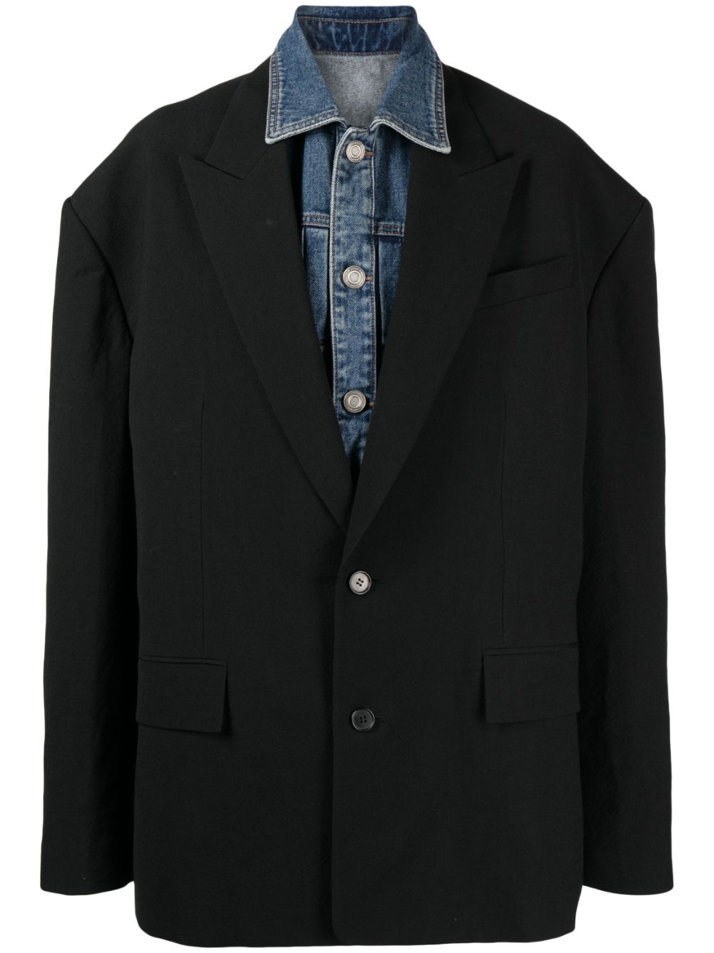 Peak-lapels oversized blazer - Black