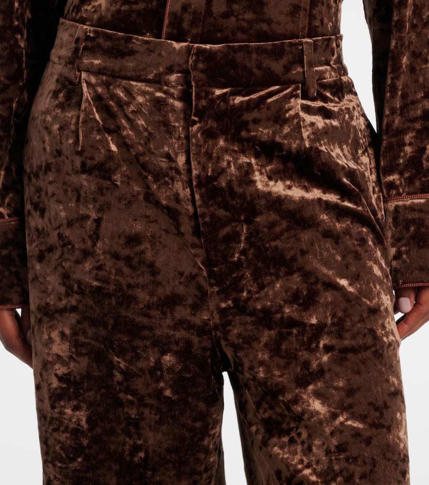 Velvet straight pants