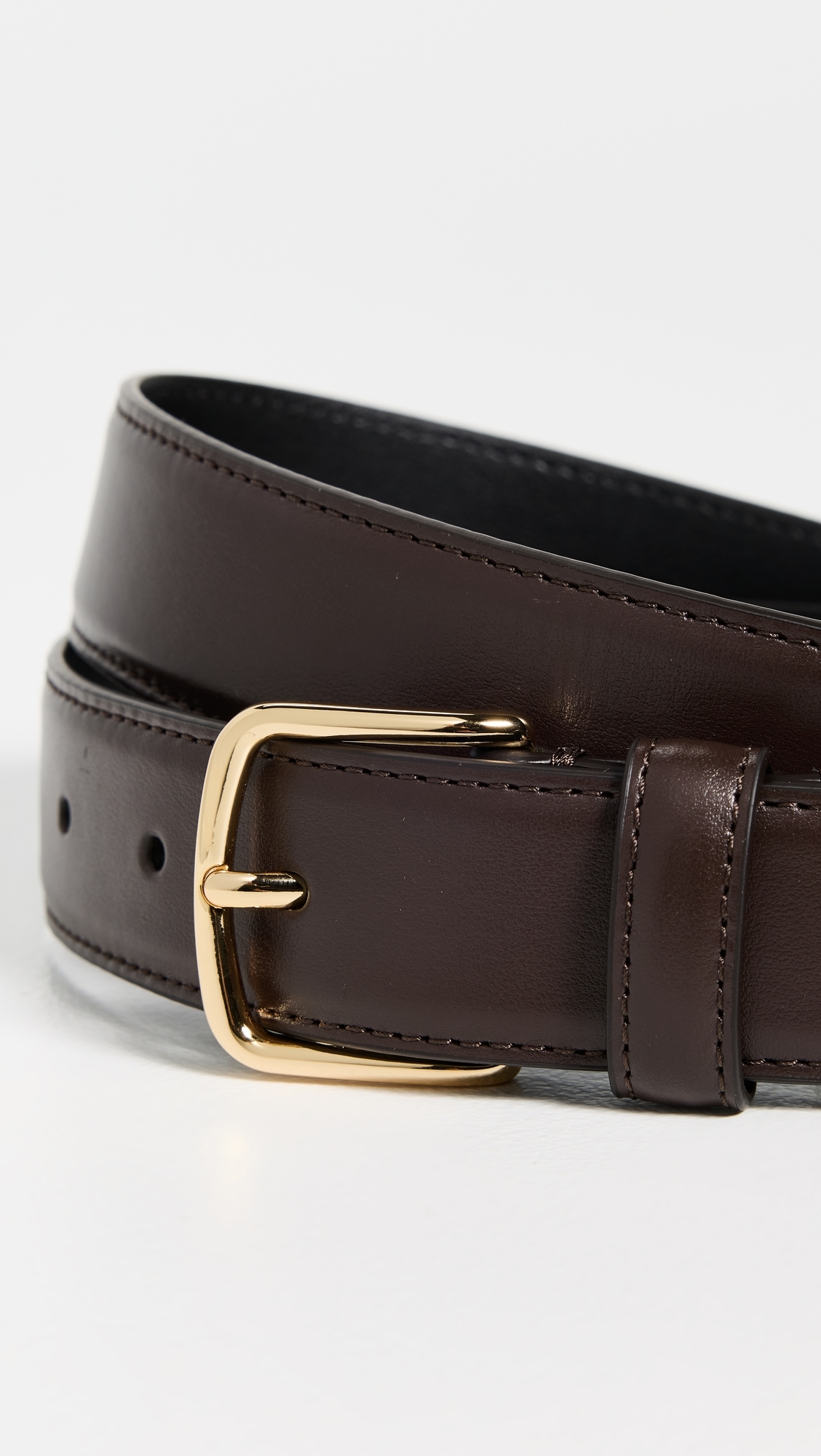 32mm Stitched Fe Belt Cacao Brown