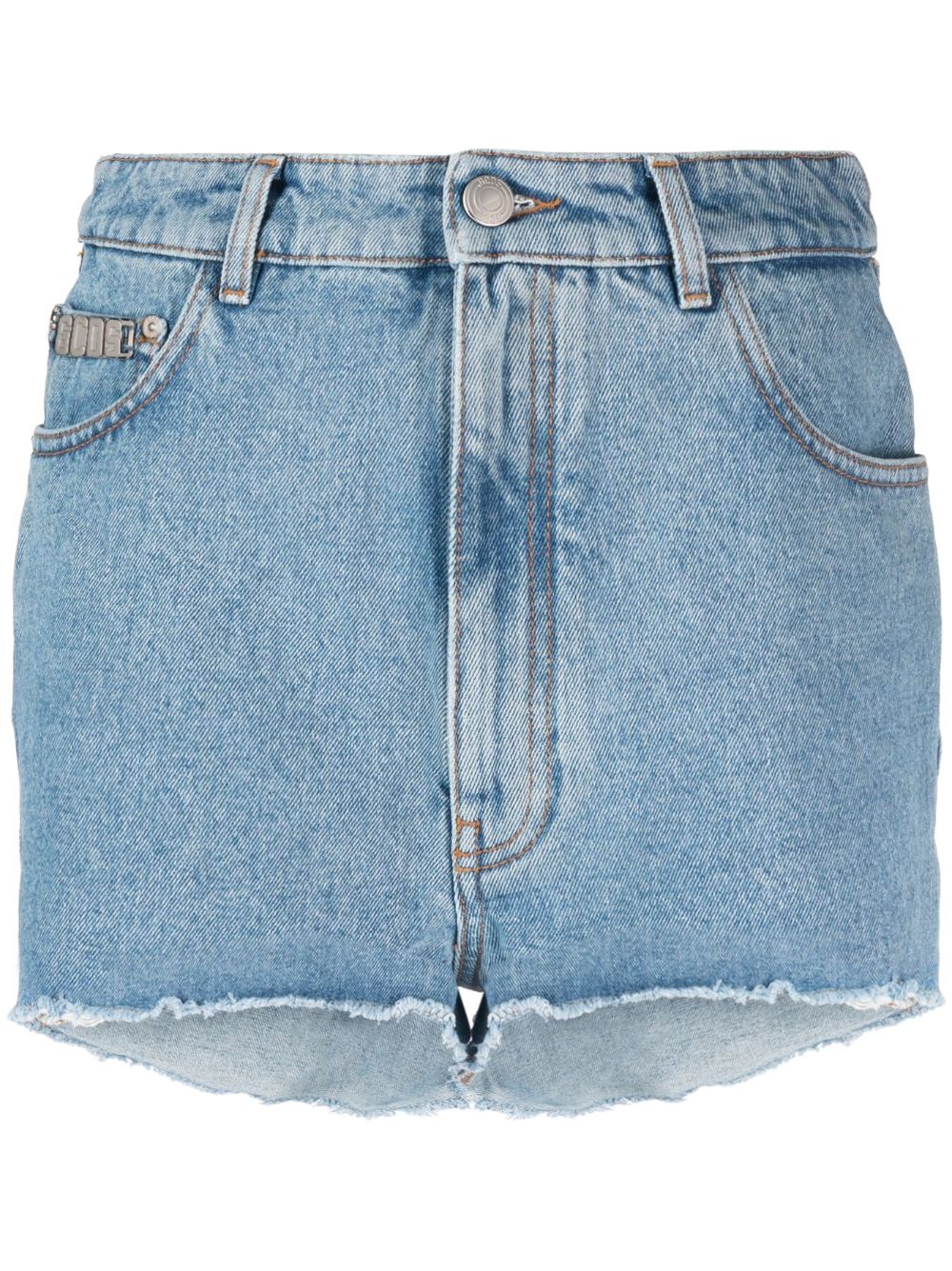 High-waisted denim shorts - Blue