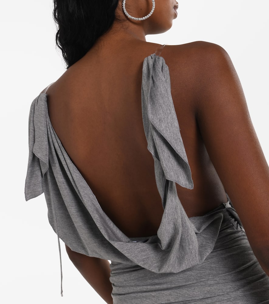 Draped jersey minidress