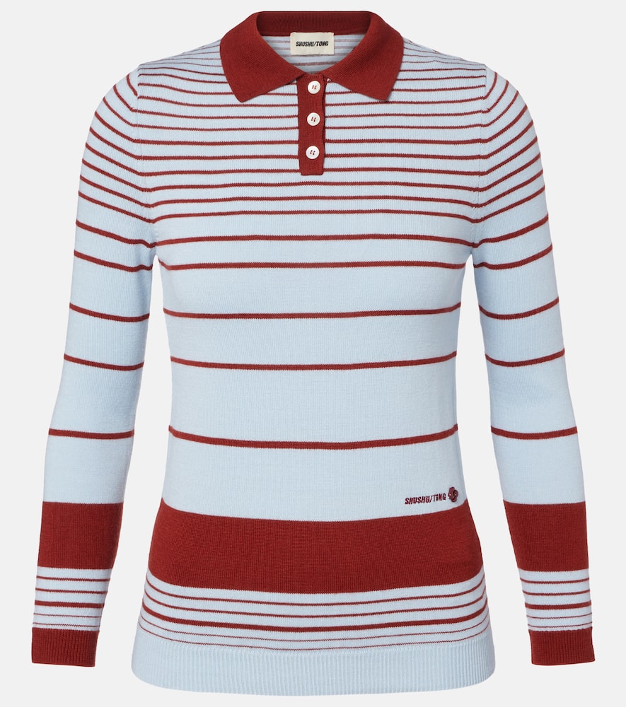 Striped polo sweater