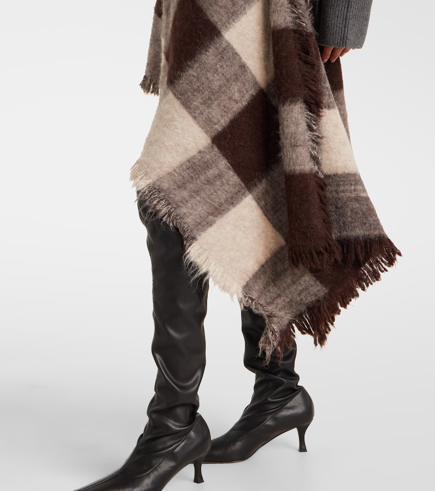Kai checked alpaca and wool-blend miniskirt