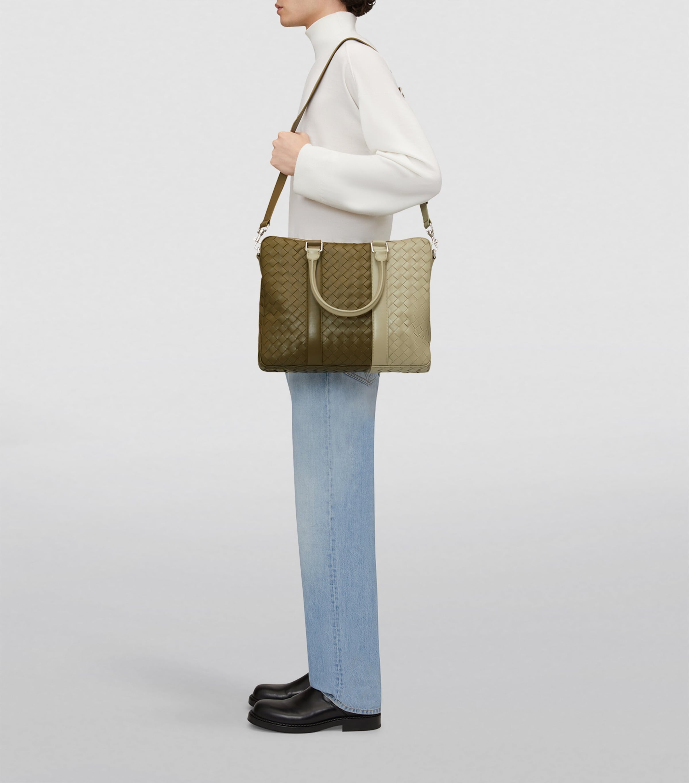 Leather Intrecciato Briefcase