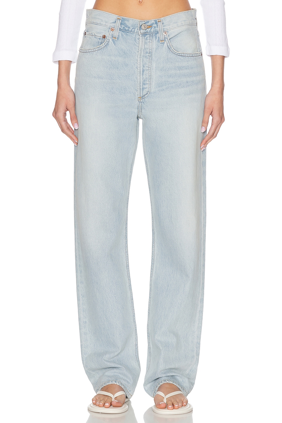 AGOLDE Kelly High Rise Straight Jeans in Wave - Blue. 24 also , 29
