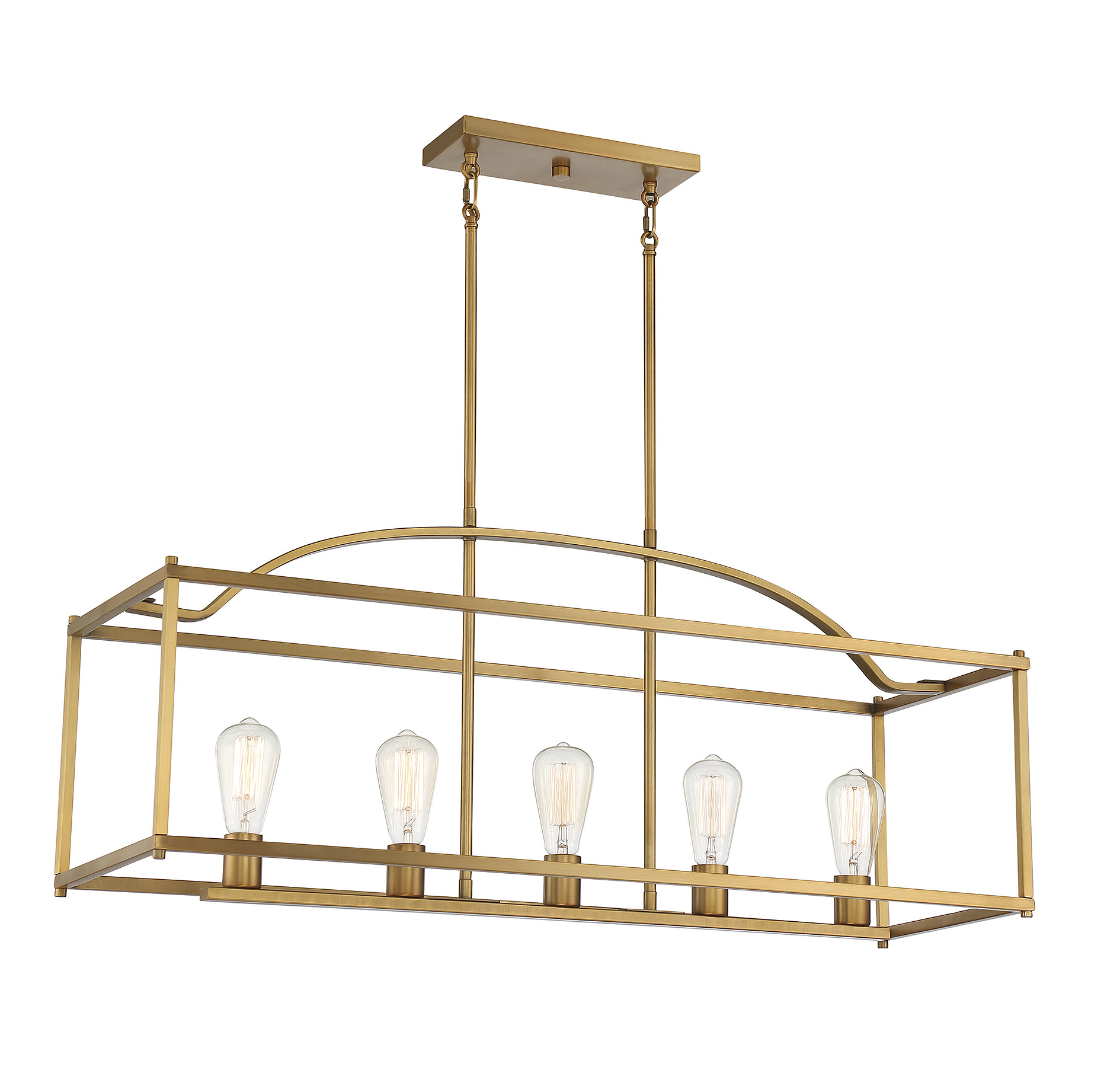 Savoy House Palladian 5-Light Linear Chandelier in Warm Bras