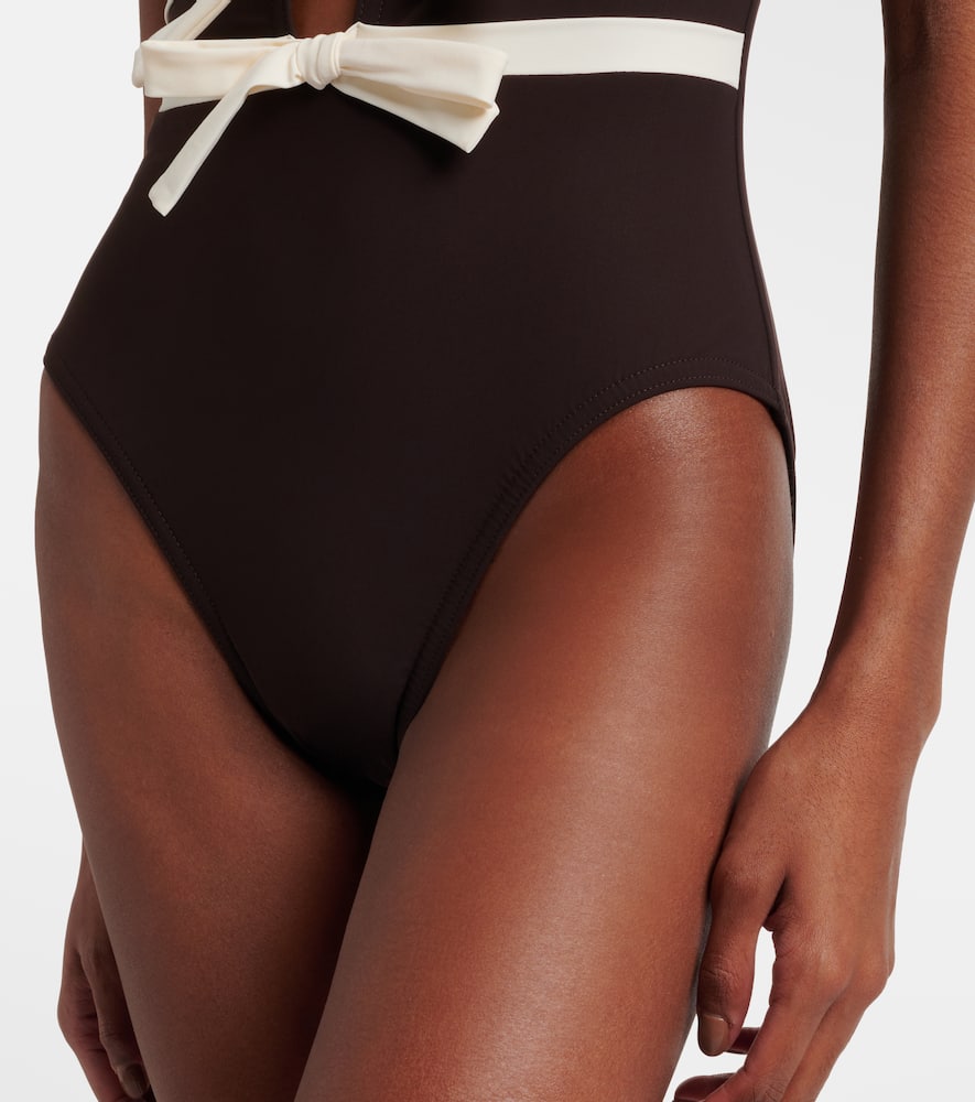 Lenora bow-detail swimsuit