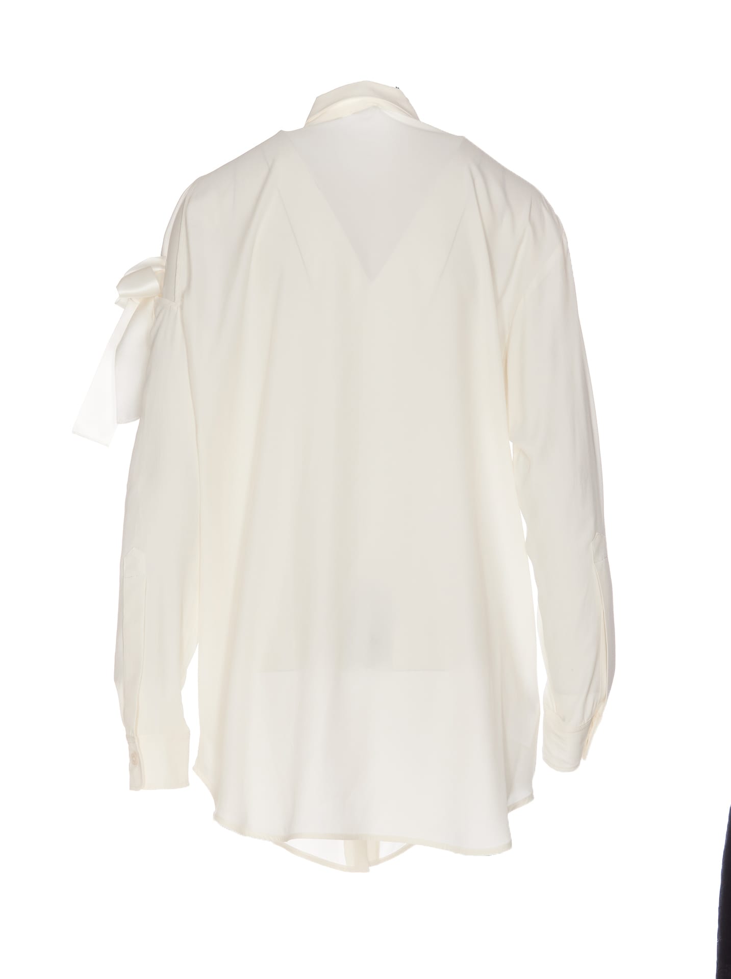 Bow-detail pointed-collar shirt - White