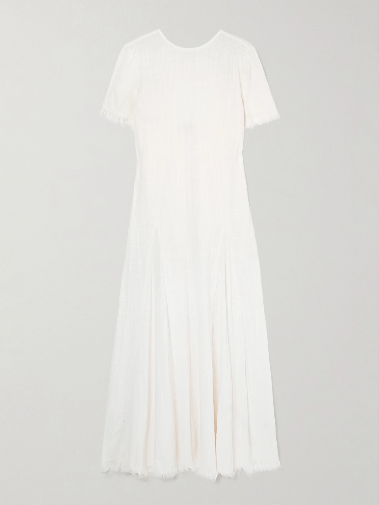 Le Havre Fringed Cotton-gauze Midi Dress - Cream