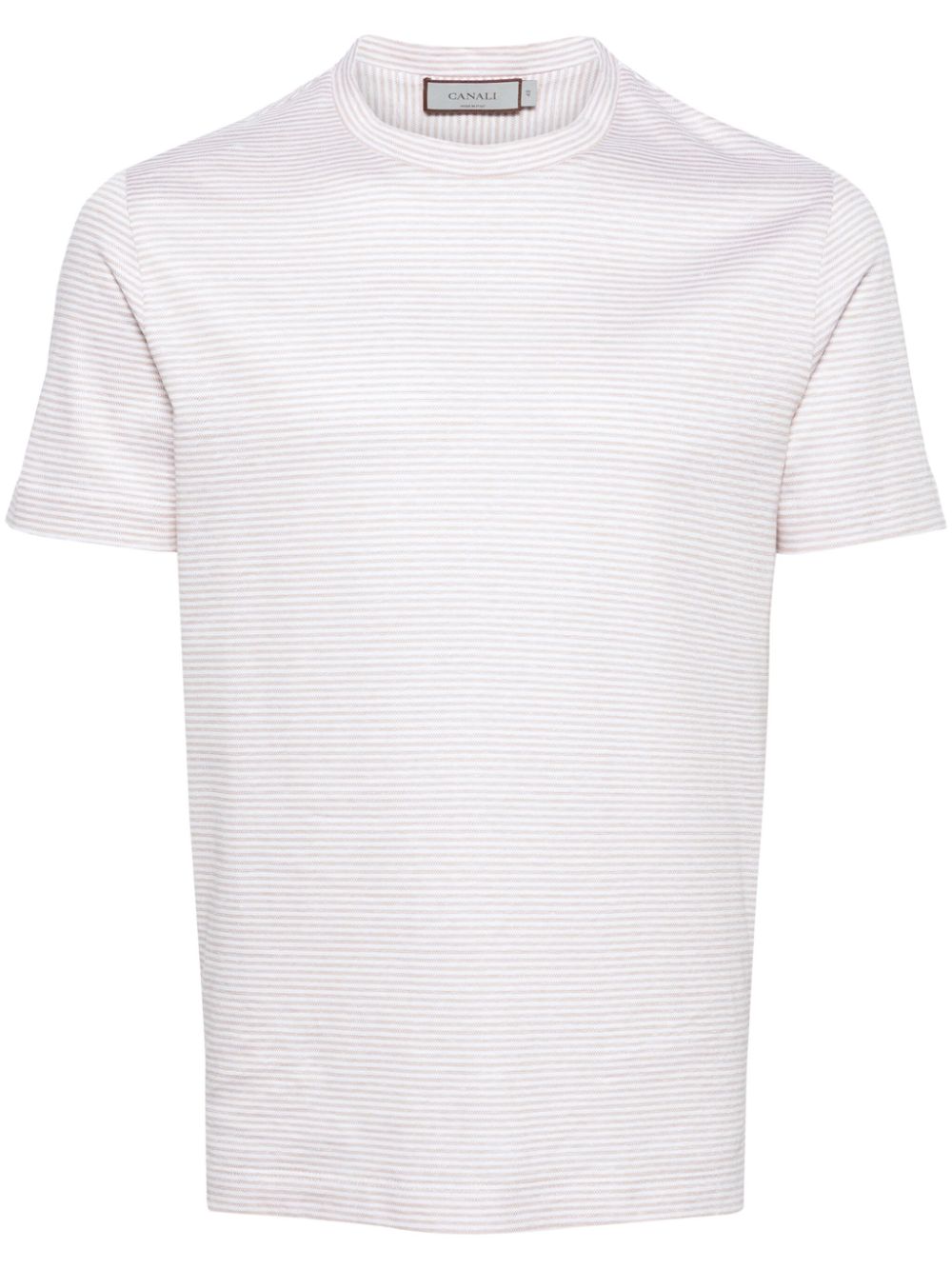 Striped crew-neck T-shirt - Neutrals