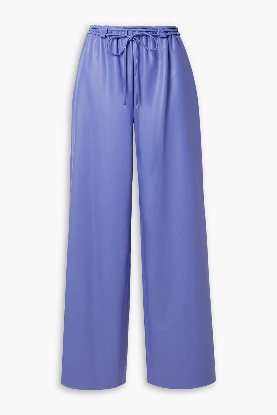 Faux leather straight-leg pants