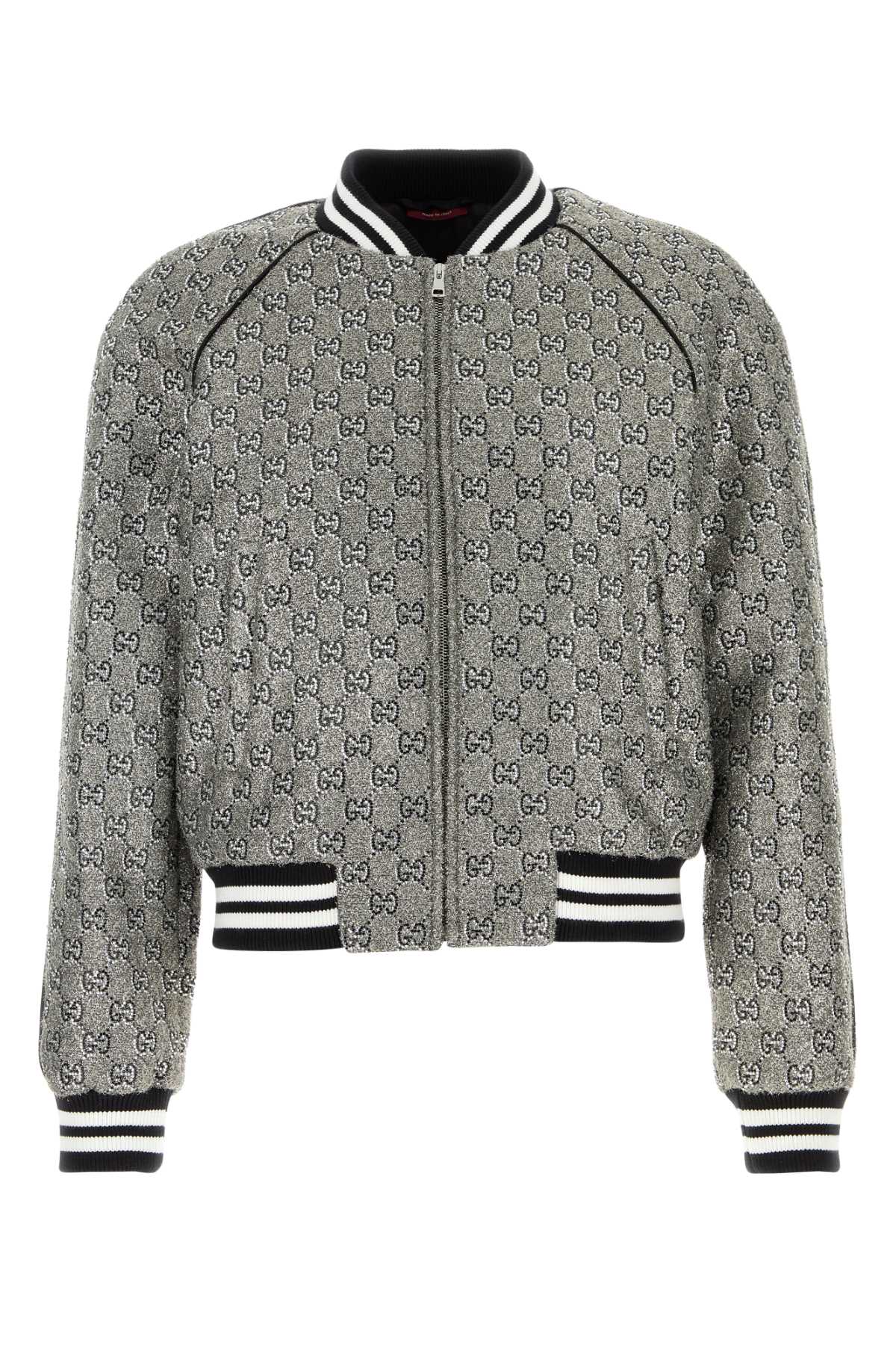 GG Tweed Bomber Jacket — Gray