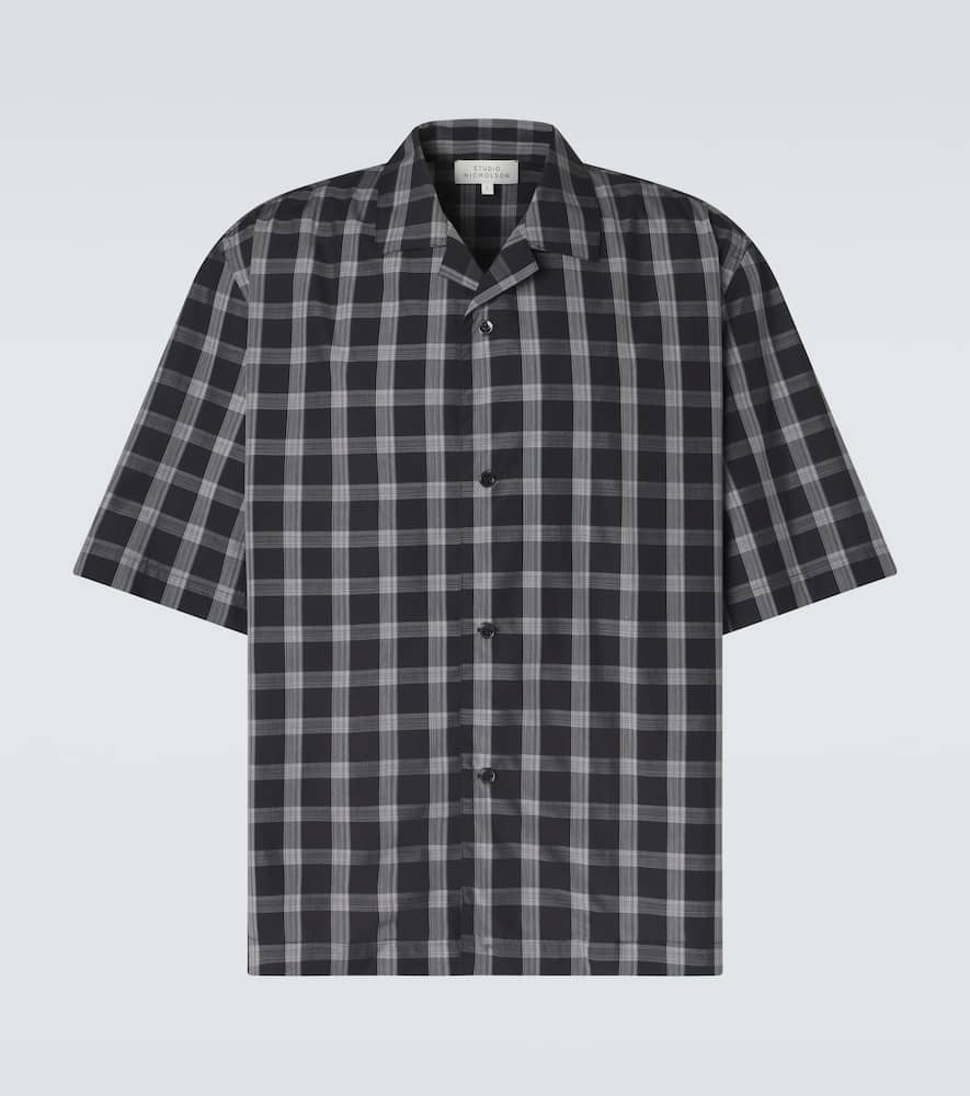 Kline checked cotton bowling shirt