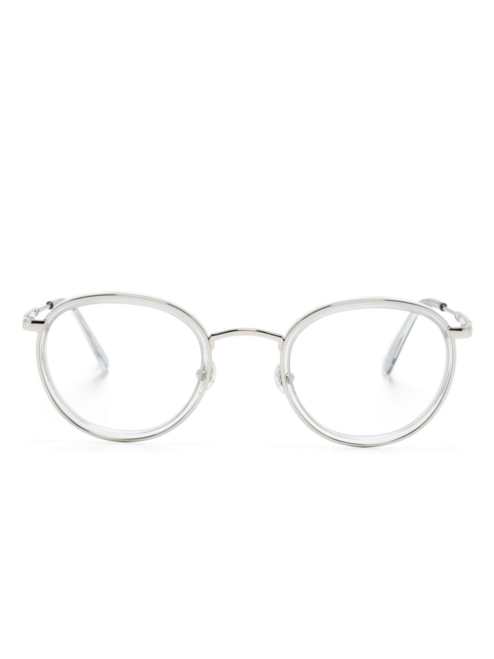 Logo-engraved oval-frame glasses - Black