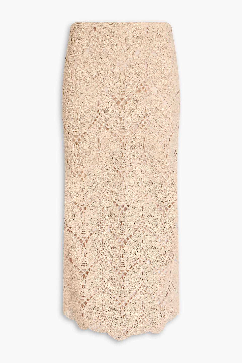 By Malene Birger - Crocheted cotton midi skirt - Neutral - XXS