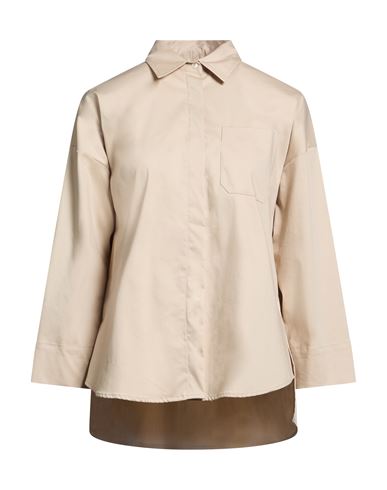Woman Shirt Beige Size 6 Cotton, Polyamide, Elastane